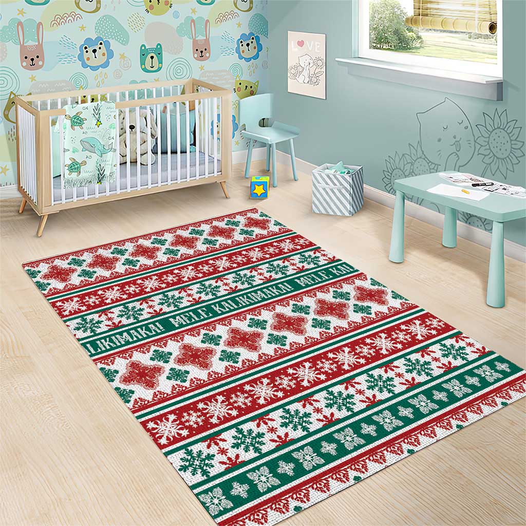 Mele Kalikimaka Hawaii Christmas Area Rug Hawaiian Quilt Pattern Style LT9 - Polynesian Pride