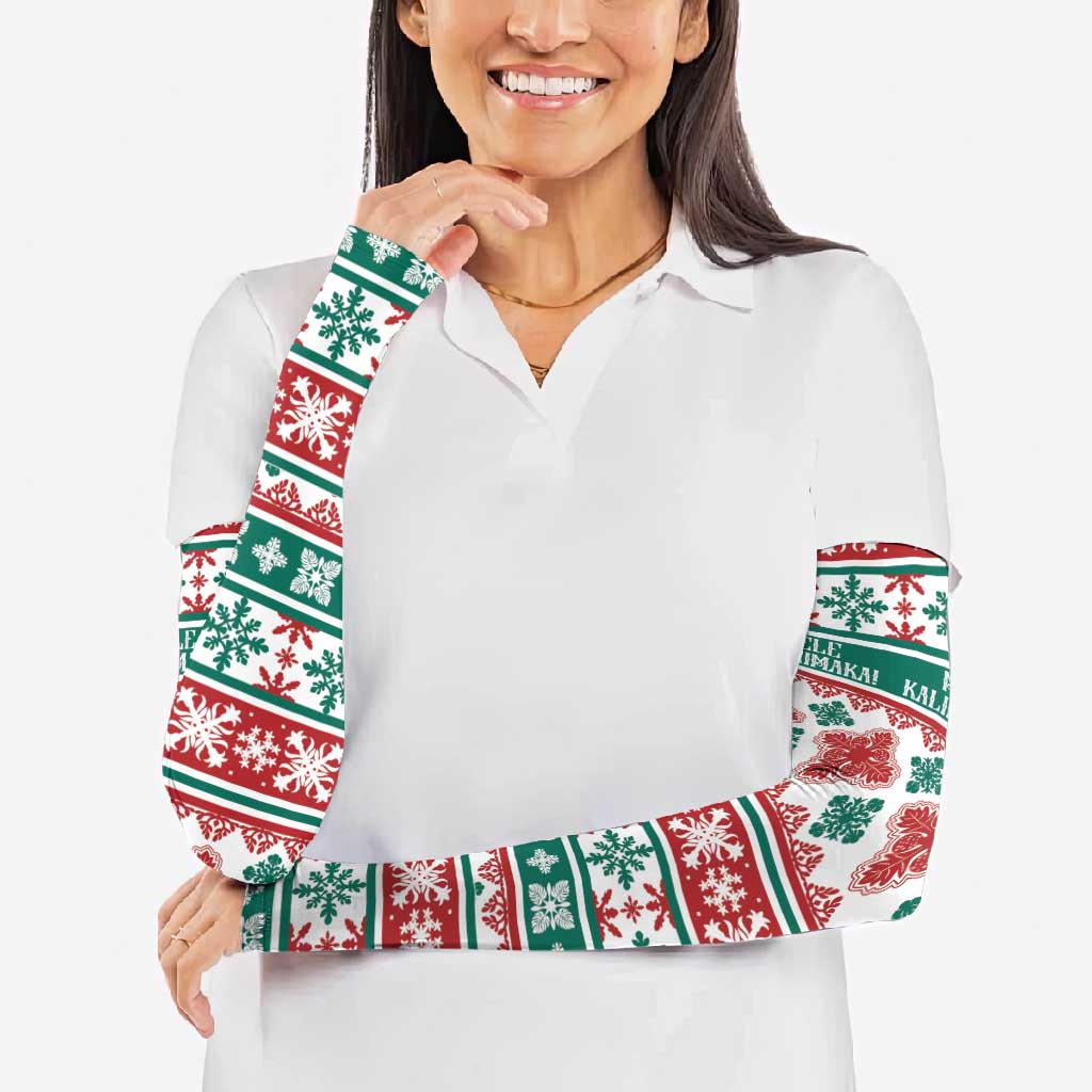 Mele Kalikimaka Hawaii Christmas Arm Sleeves Hawaiian Quilt Pattern Style LT9 - Polynesian Pride