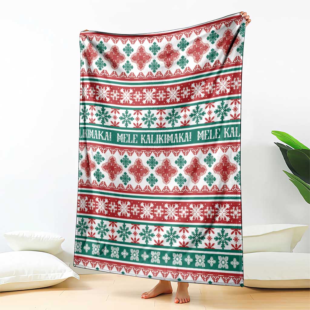 Mele Kalikimaka Hawaii Christmas Blanket Hawaiian Quilt Pattern Style LT9 - Polynesian Pride