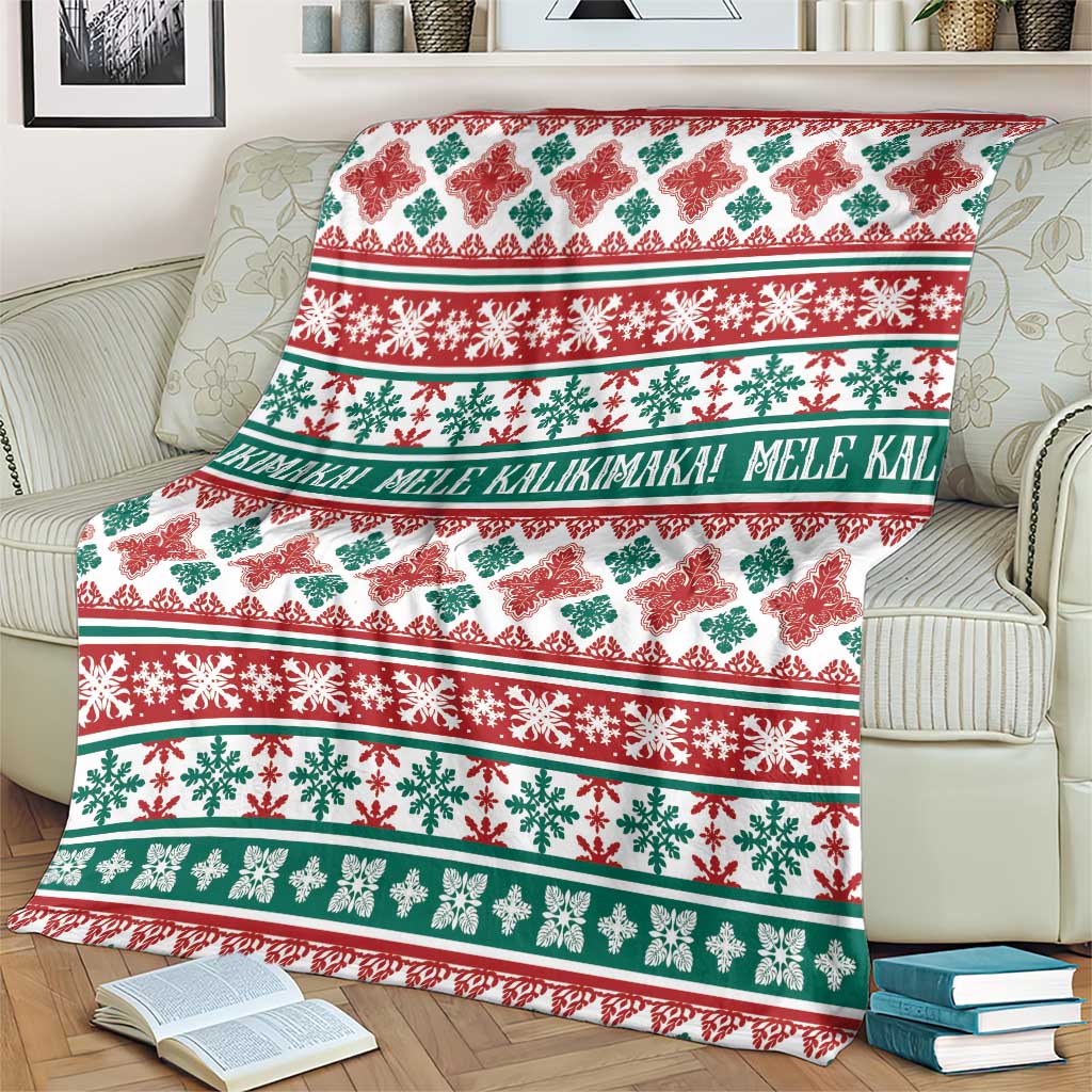 Mele Kalikimaka Hawaii Christmas Blanket Hawaiian Quilt Pattern Style LT9 - Polynesian Pride