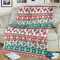 Mele Kalikimaka Hawaii Christmas Blanket Hawaiian Quilt Pattern Style LT9 - Polynesian Pride