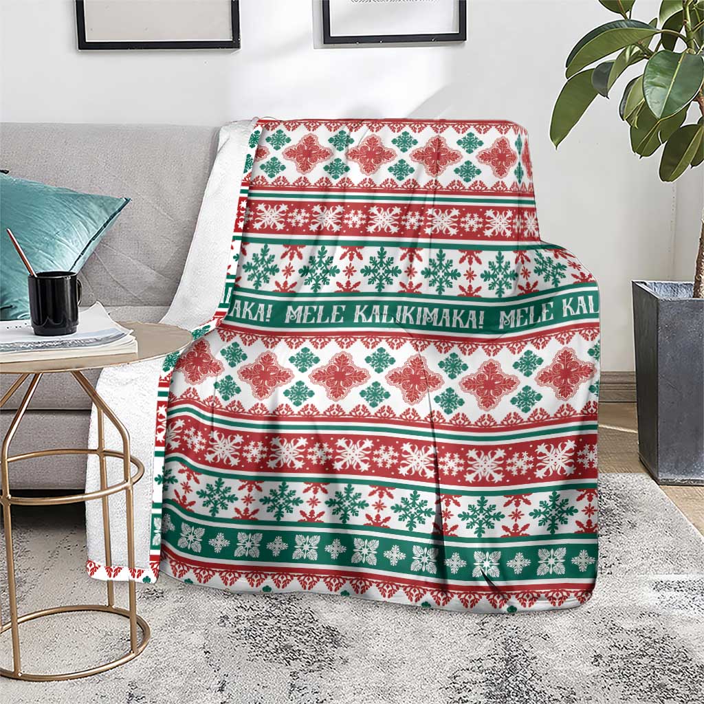 Mele Kalikimaka Hawaii Christmas Blanket Hawaiian Quilt Pattern Style LT9 - Polynesian Pride