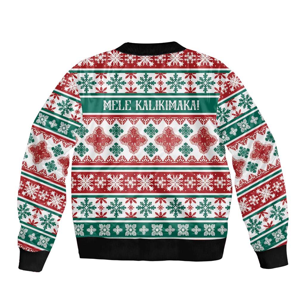 Mele Kalikimaka Hawaii Christmas Bomber Jacket Hawaiian Quilt Pattern Style LT9 - Polynesian Pride