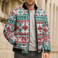 Mele Kalikimaka Hawaii Christmas Bomber Puffer Jacket Hawaiian Quilt Pattern Style LT9 - Polynesian Pride