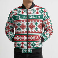 Mele Kalikimaka Hawaii Christmas Bomber Puffer Jacket Hawaiian Quilt Pattern Style LT9 - Polynesian Pride