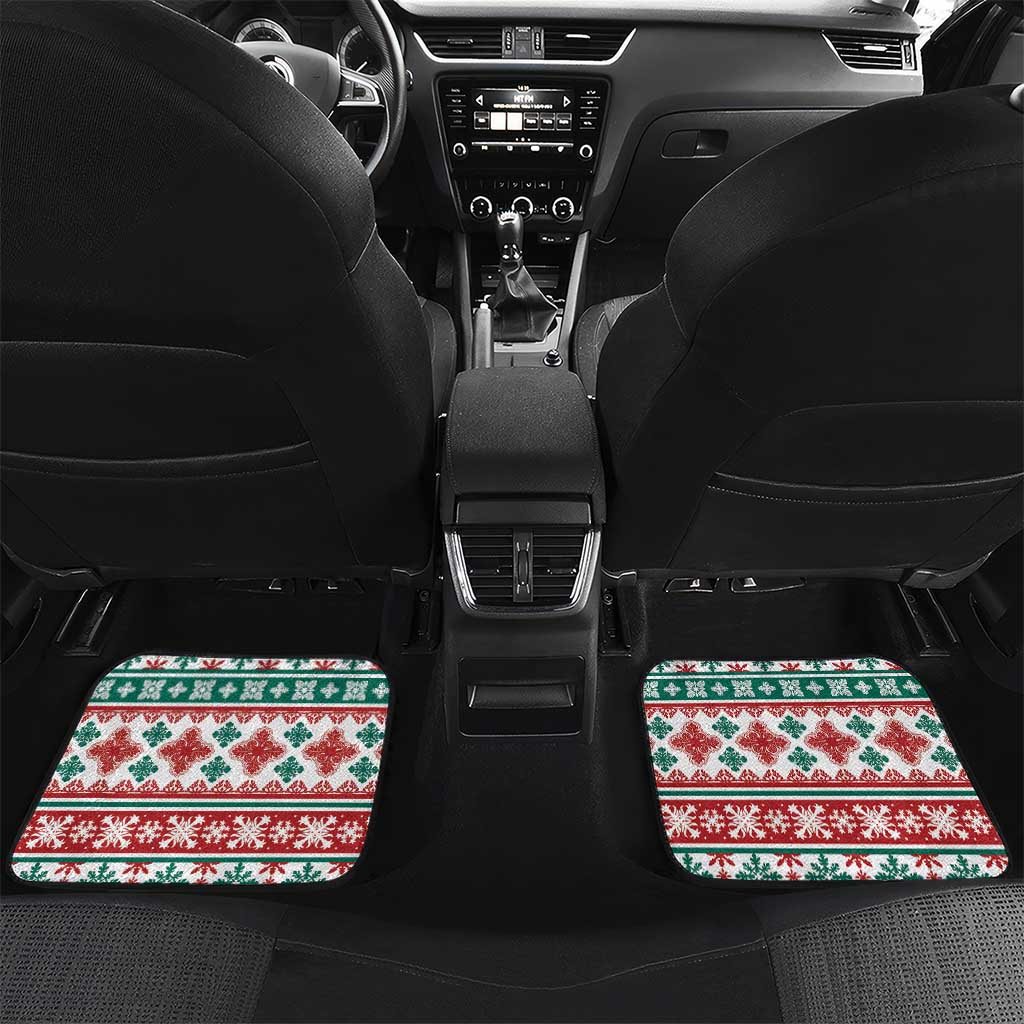 Mele Kalikimaka Hawaii Christmas Car Mats Hawaiian Quilt Pattern Style LT9 Set 2pcs - Back Beige - Polynesian Pride