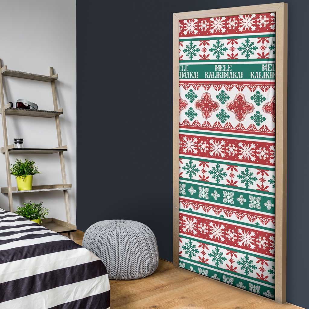 Mele Kalikimaka Hawaii Christmas Door Cover Hawaiian Quilt Pattern Style LT9 - Polynesian Pride