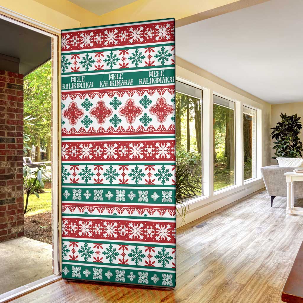 Mele Kalikimaka Hawaii Christmas Door Cover Hawaiian Quilt Pattern Style LT9 - Polynesian Pride