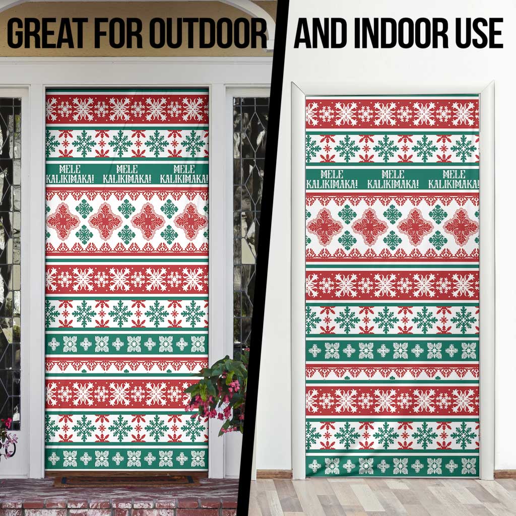 Mele Kalikimaka Hawaii Christmas Door Cover Hawaiian Quilt Pattern Style LT9 - Polynesian Pride