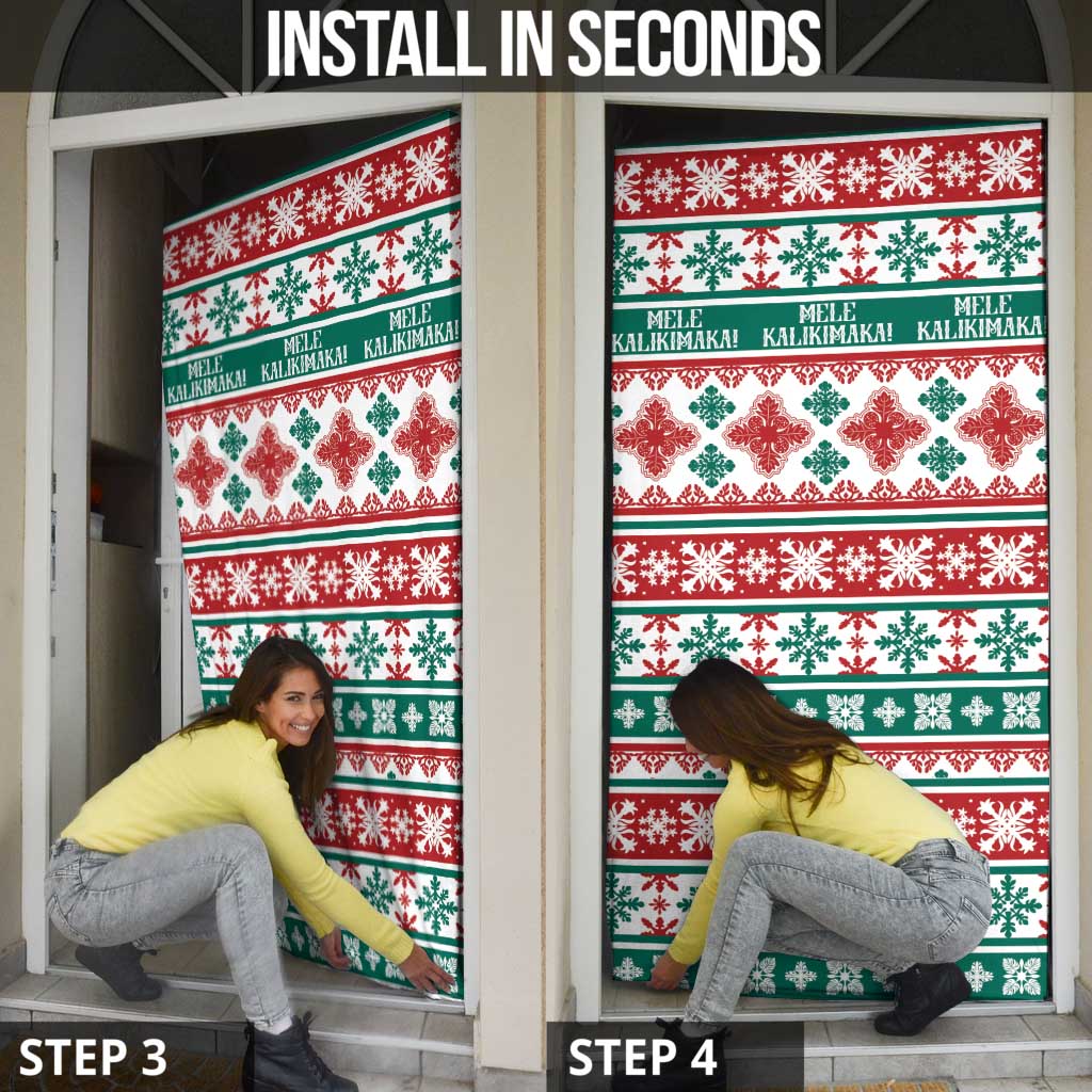 Mele Kalikimaka Hawaii Christmas Door Cover Hawaiian Quilt Pattern Style LT9 - Polynesian Pride