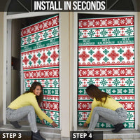 Mele Kalikimaka Hawaii Christmas Door Cover Hawaiian Quilt Pattern Style LT9 - Polynesian Pride