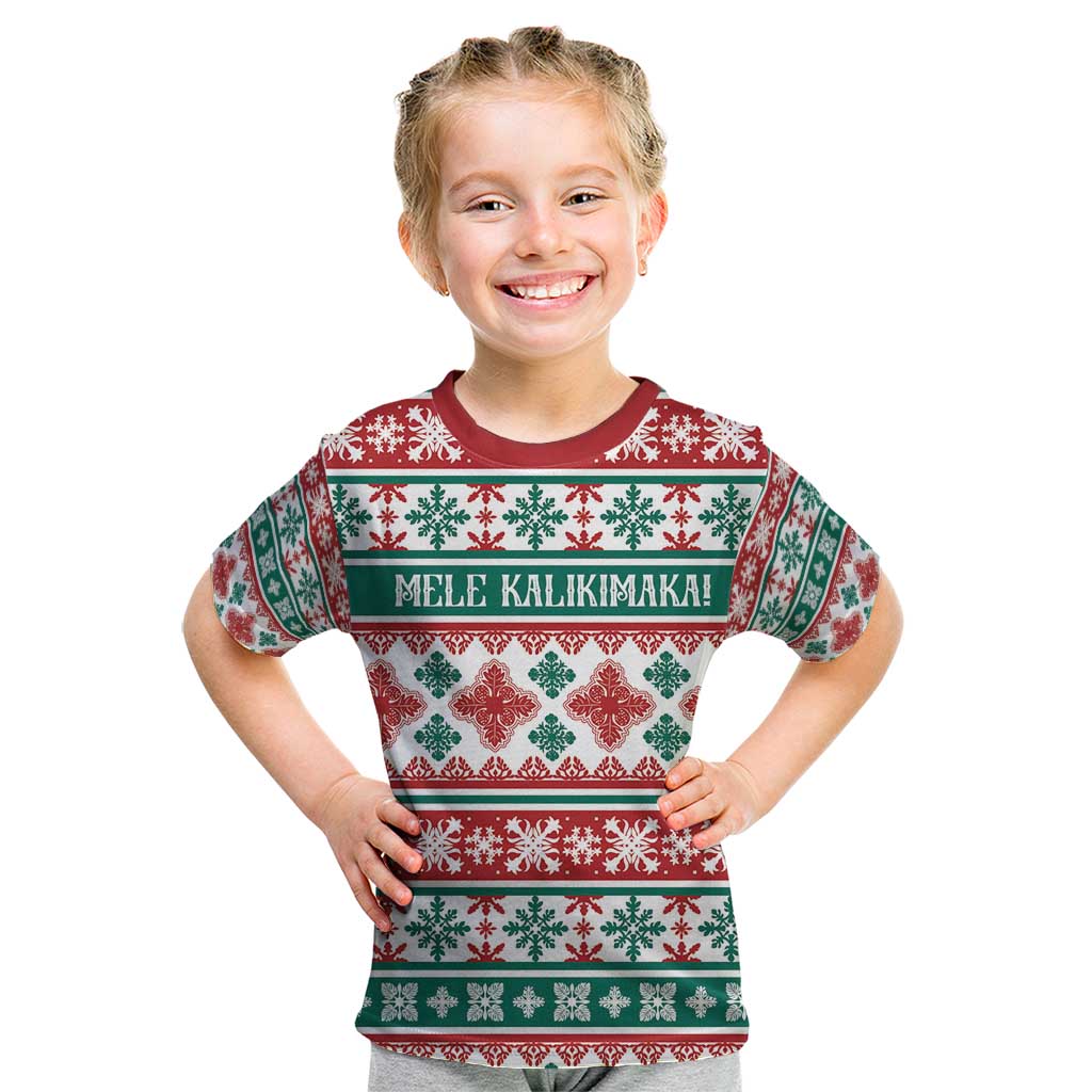 Mele Kalikimaka Hawaii Christmas Kid T Shirt Hawaiian Quilt Pattern Style LT9 Beige - Polynesian Pride