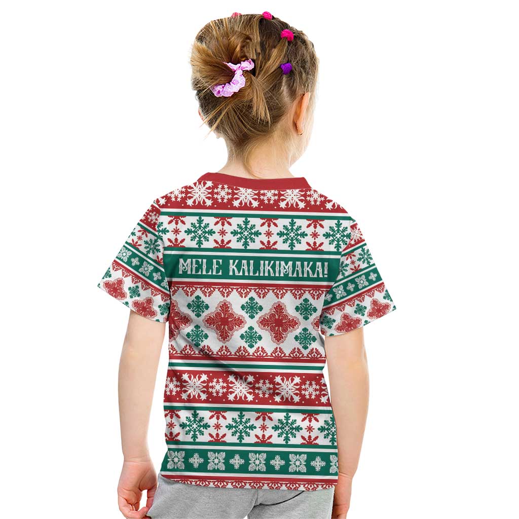 Mele Kalikimaka Hawaii Christmas Kid T Shirt Hawaiian Quilt Pattern Style LT9 - Polynesian Pride