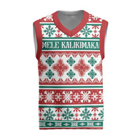 Mele Kalikimaka Hawaii Christmas Knitted V-Neck Vest Hawaiian Quilt Pattern Style LT9 Beige - Polynesian Pride