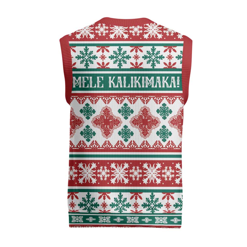 Mele Kalikimaka Hawaii Christmas Knitted V-Neck Vest Hawaiian Quilt Pattern Style LT9 - Polynesian Pride