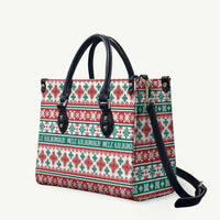 Mele Kalikimaka Hawaii Christmas Leather Bag Hawaiian Quilt Pattern Style LT9 Beige - Polynesian Pride