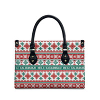 Mele Kalikimaka Hawaii Christmas Leather Bag Hawaiian Quilt Pattern Style LT9 - Polynesian Pride