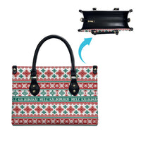Mele Kalikimaka Hawaii Christmas Leather Bag Hawaiian Quilt Pattern Style LT9 - Polynesian Pride