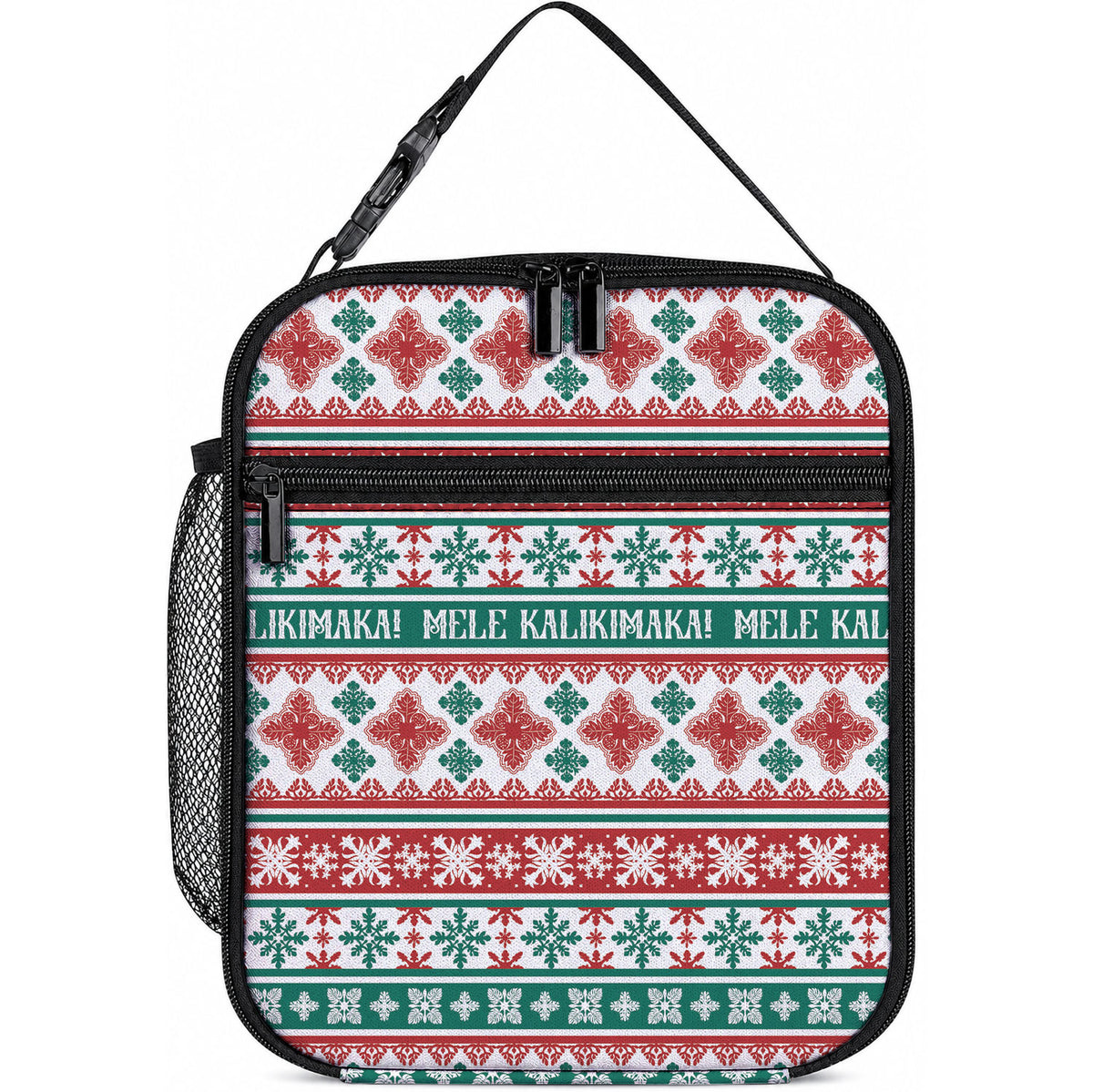 Mele Kalikimaka Hawaii Christmas Lunch Bag Hawaiian Quilt Pattern Style LT9 10.2 × 8.3 × 4.3 inch Beige - Polynesian Pride