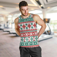 Mele Kalikimaka Hawaii Christmas Men Tank Top Hawaiian Quilt Pattern Style LT9 Beige - Polynesian Pride