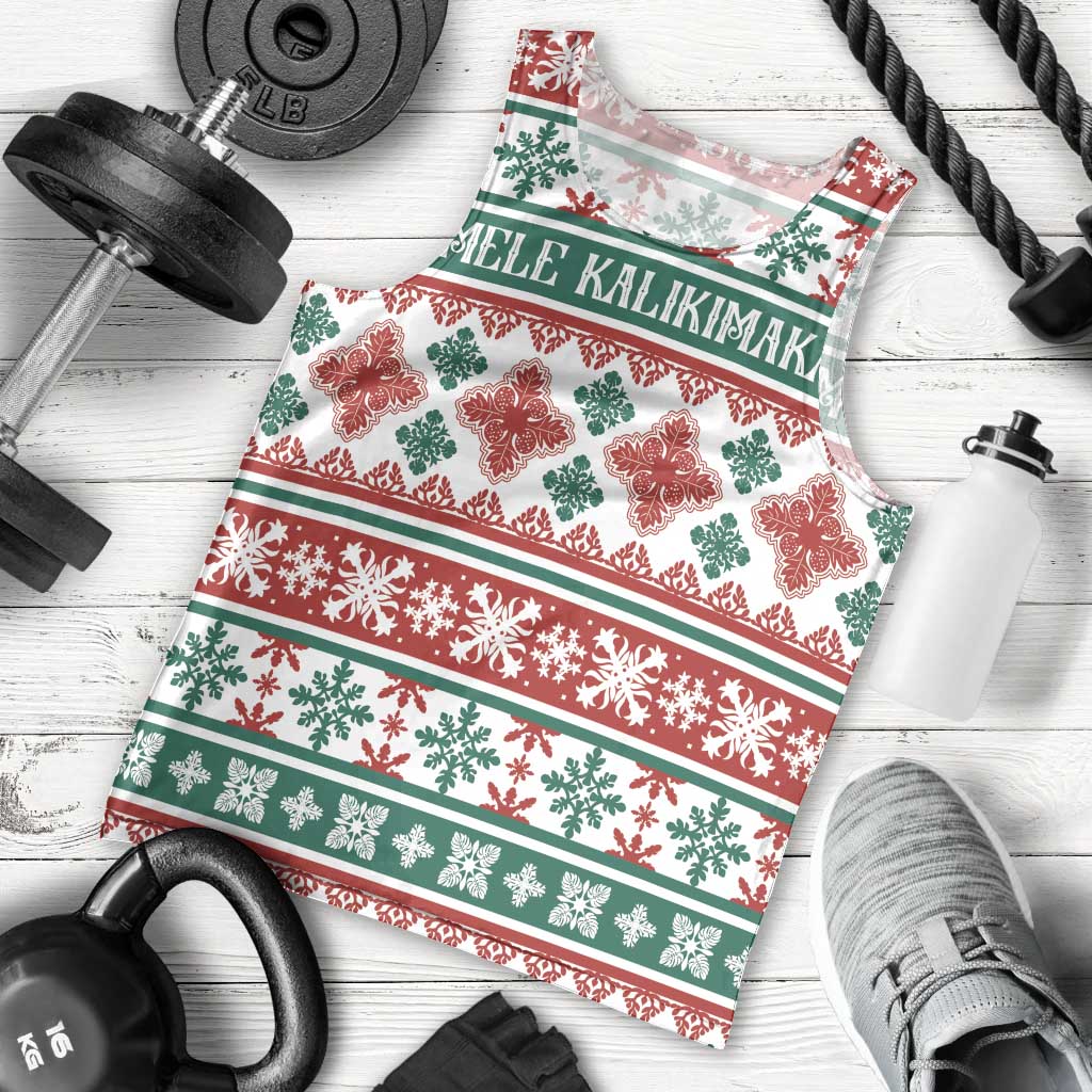 Mele Kalikimaka Hawaii Christmas Men Tank Top Hawaiian Quilt Pattern Style LT9 - Polynesian Pride