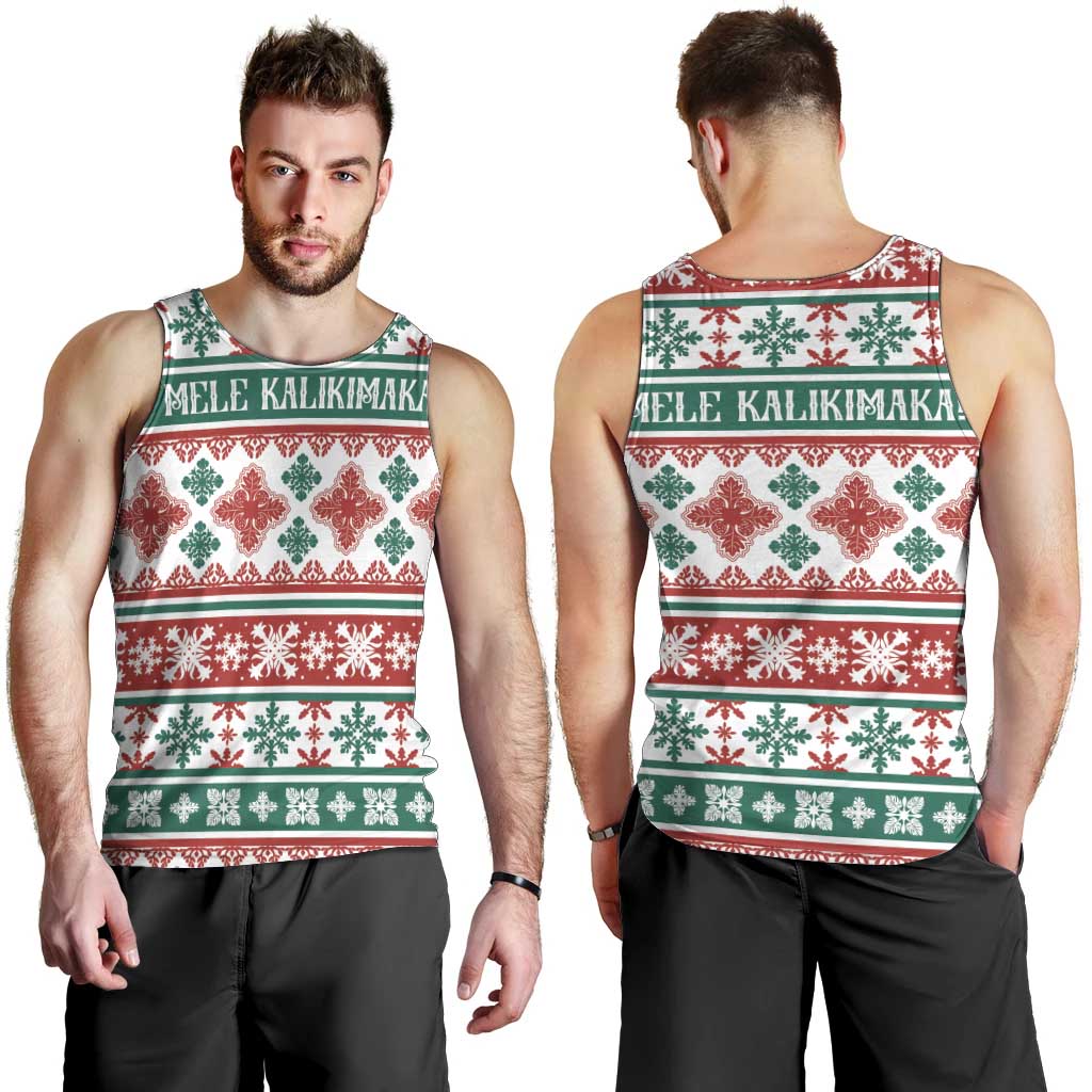 Mele Kalikimaka Hawaii Christmas Men Tank Top Hawaiian Quilt Pattern Style LT9 - Polynesian Pride