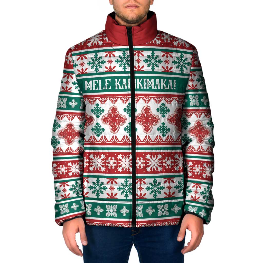 Mele Kalikimaka Hawaii Christmas Padded Jacket Hawaiian Quilt Pattern Style LT9 Men Beige - Polynesian Pride
