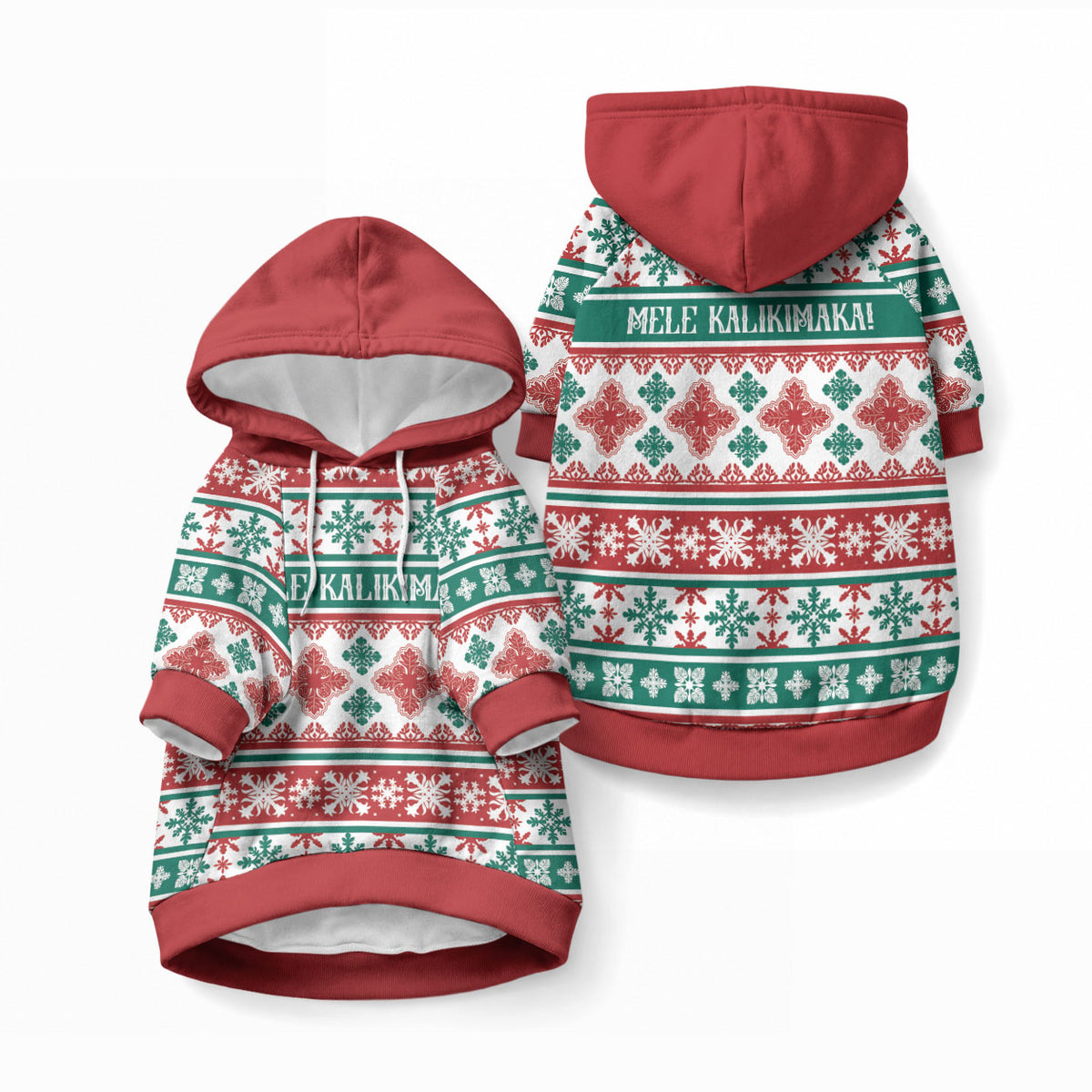 Mele Kalikimaka Hawaii Christmas Pet Hoodie Hawaiian Quilt Pattern Style LT9 Pullover Beige - Polynesian Pride