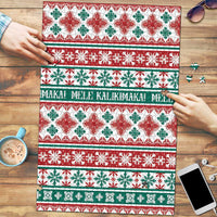 Mele Kalikimaka Hawaii Christmas Puzzle Hawaiian Quilt Pattern Style LT9 Beige - Polynesian Pride