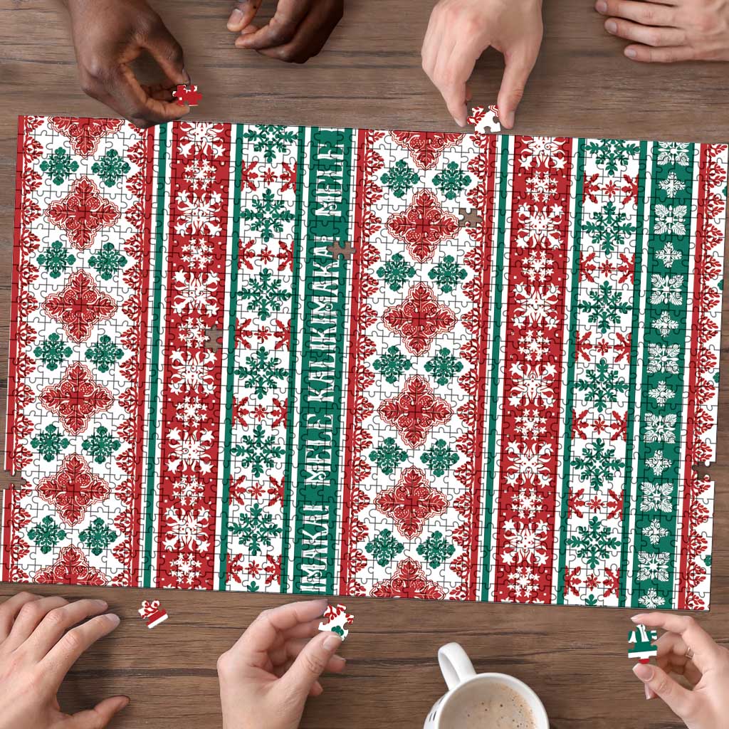 Mele Kalikimaka Hawaii Christmas Puzzle Hawaiian Quilt Pattern Style LT9 - Polynesian Pride
