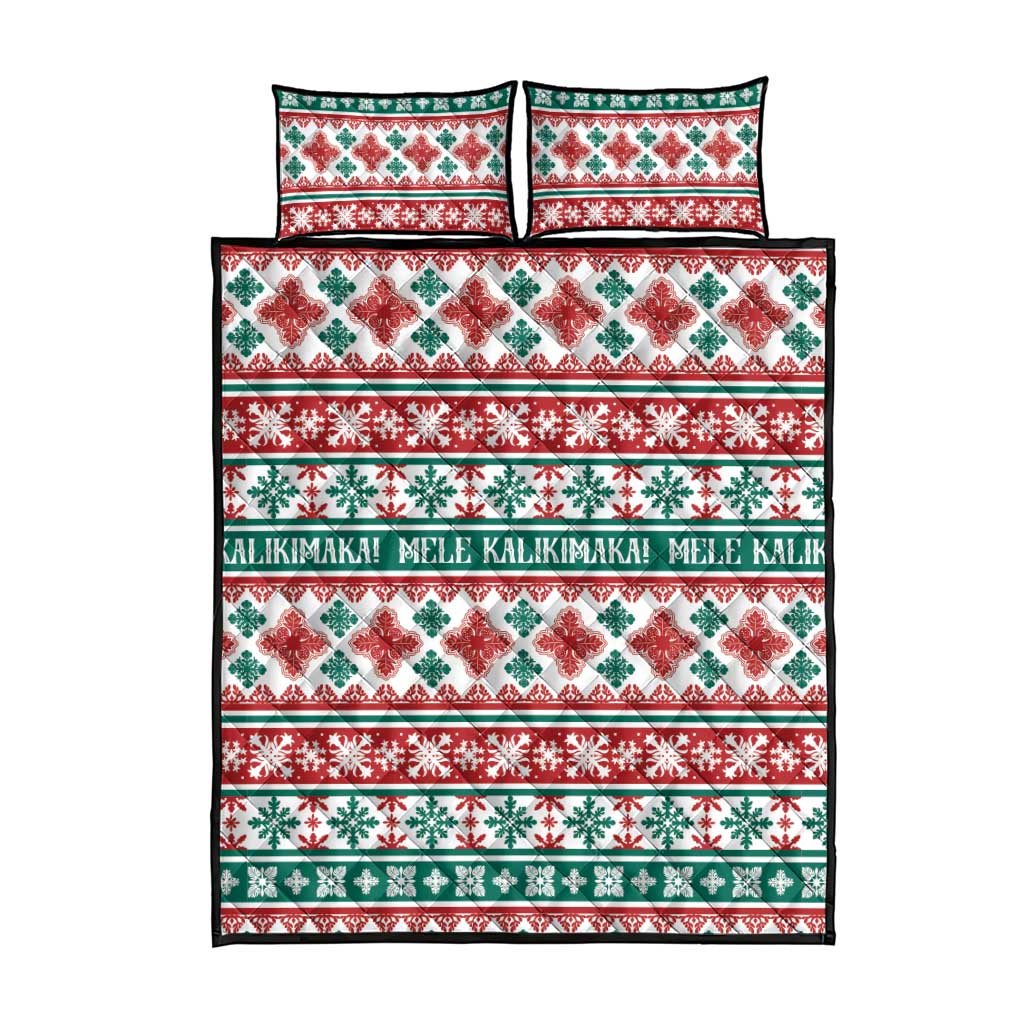 Mele Kalikimaka Hawaii Christmas Quilt Bed Set Hawaiian Quilt Pattern Style LT9 - Polynesian Pride