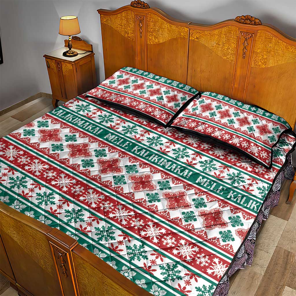 Mele Kalikimaka Hawaii Christmas Quilt Bed Set Hawaiian Quilt Pattern Style LT9 - Polynesian Pride