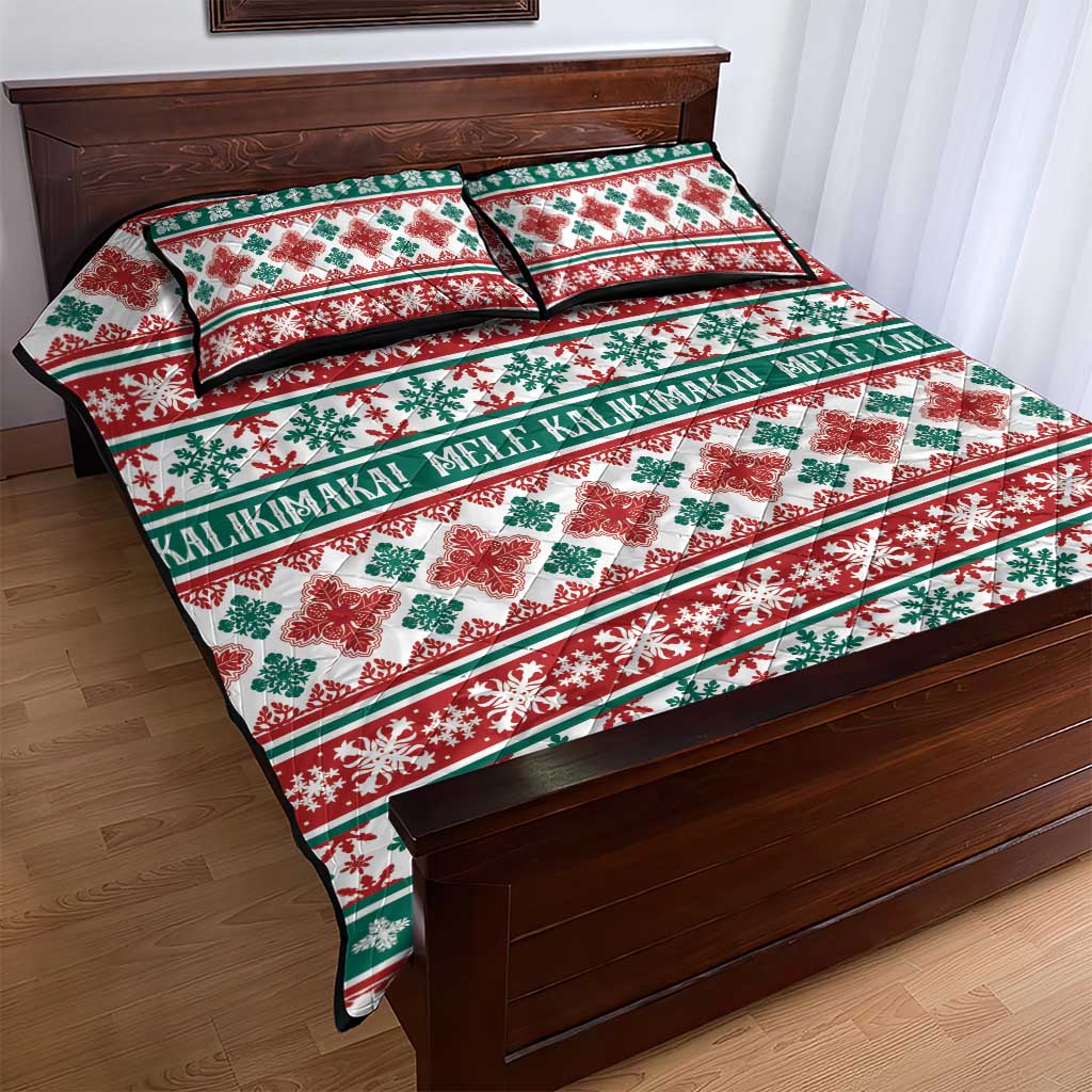 Mele Kalikimaka Hawaii Christmas Quilt Bed Set Hawaiian Quilt Pattern Style LT9 - Polynesian Pride