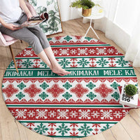 Mele Kalikimaka Hawaii Christmas Round Carpet Hawaiian Quilt Pattern Style LT9 - Polynesian Pride
