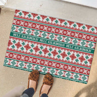 Mele Kalikimaka Hawaii Christmas Rubber Doormat Hawaiian Quilt Pattern Style LT9 - Polynesian Pride