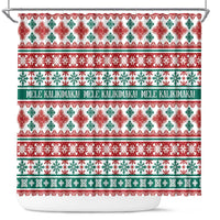 Mele Kalikimaka Hawaii Christmas Shower Curtain Hawaiian Quilt Pattern Style LT9 Beige - Polynesian Pride