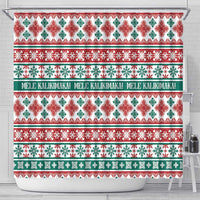 Mele Kalikimaka Hawaii Christmas Shower Curtain Hawaiian Quilt Pattern Style LT9 - Polynesian Pride
