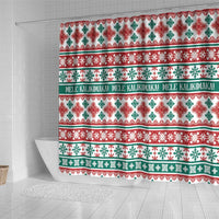 Mele Kalikimaka Hawaii Christmas Shower Curtain Hawaiian Quilt Pattern Style LT9 - Polynesian Pride