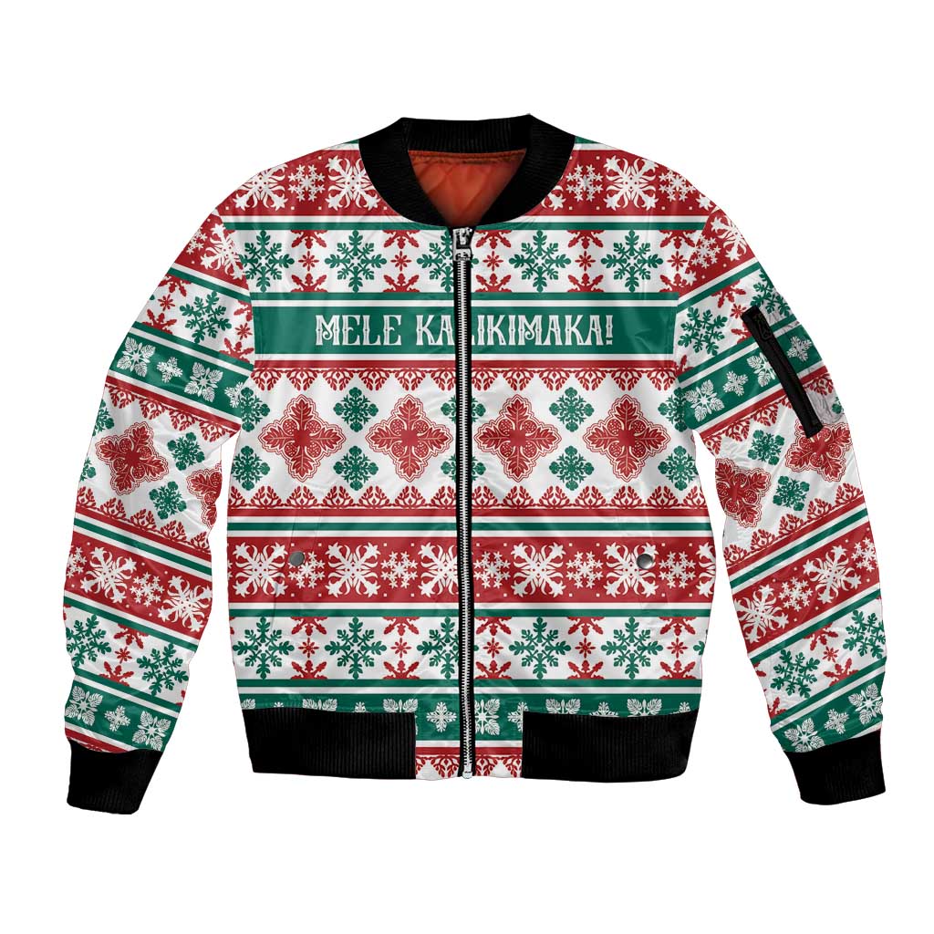 Mele Kalikimaka Hawaii Christmas Sleeve Zip Bomber Jacket Hawaiian Quilt Pattern Style LT9 Unisex Beige - Polynesian Pride