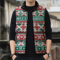 Mele Kalikimaka Hawaii Christmas Sleeveless Puffer Jacket Hawaiian Quilt Pattern Style LT9 - Polynesian Pride