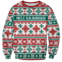 Mele Kalikimaka Hawaii Christmas Sweatshirt Hawaiian Quilt Pattern Style LT9 Unisex Beige - Polynesian Pride
