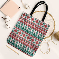 Mele Kalikimaka Hawaii Christmas Tote Bag Hawaiian Quilt Pattern Style LT9 Black Strap One Size Beige - Polynesian Pride