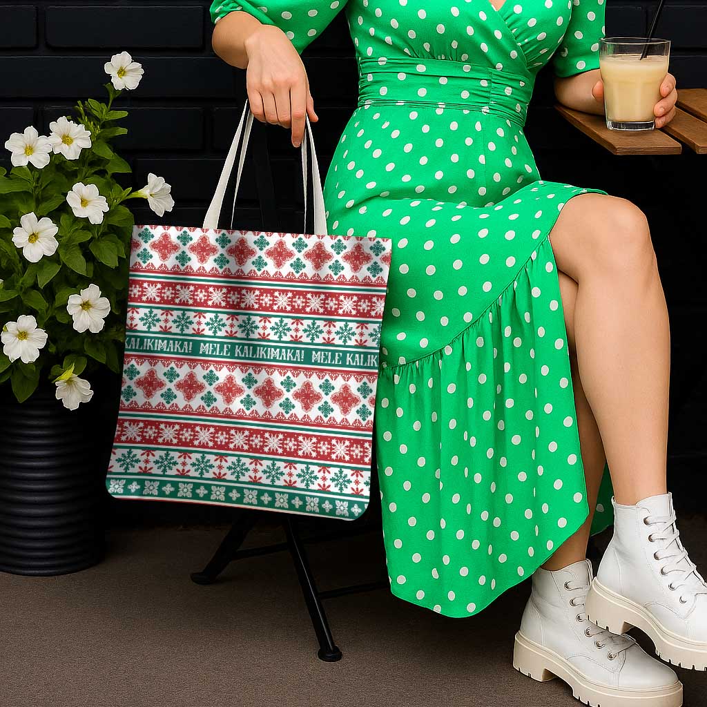 Mele Kalikimaka Hawaii Christmas Tote Bag Hawaiian Quilt Pattern Style LT9 - Polynesian Pride
