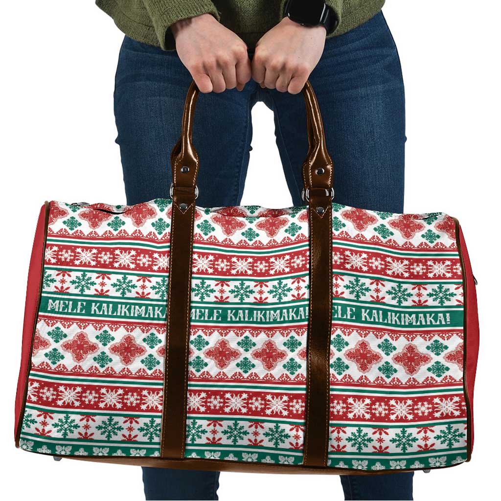 Mele Kalikimaka Hawaii Christmas Travel Bag Hawaiian Quilt Pattern Style LT9 Beige - Polynesian Pride