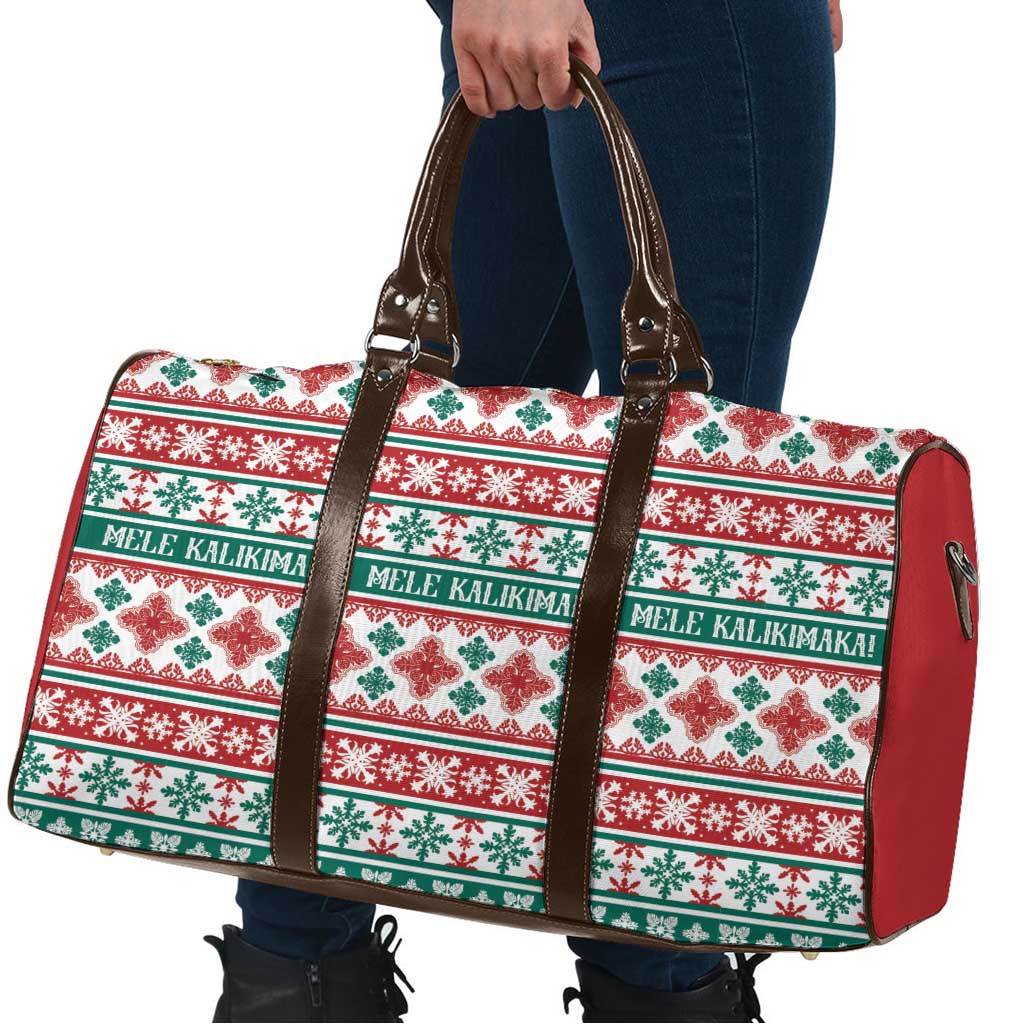 Mele Kalikimaka Hawaii Christmas Travel Bag Hawaiian Quilt Pattern Style LT9 - Polynesian Pride