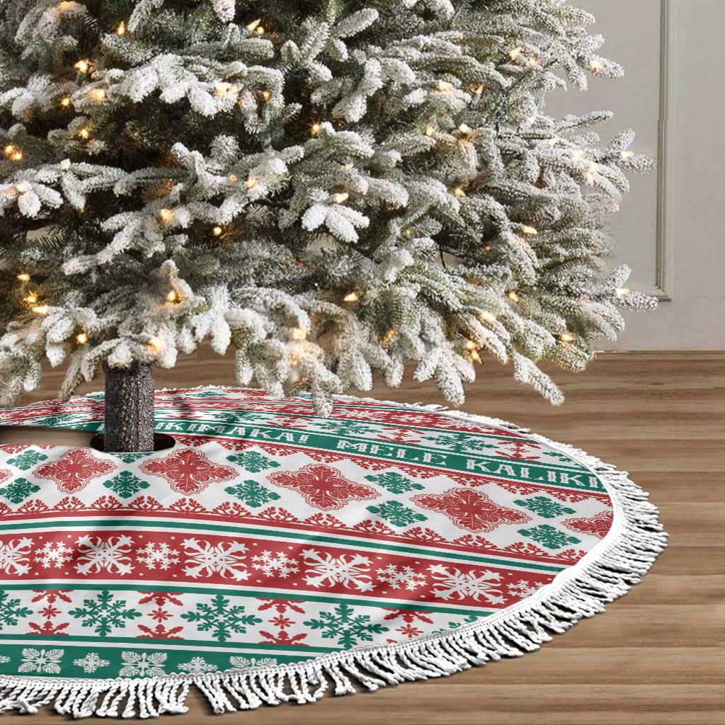 Mele Kalikimaka Hawaii Christmas Tree Skirt Hawaiian Quilt Pattern Style LT9 - Polynesian Pride