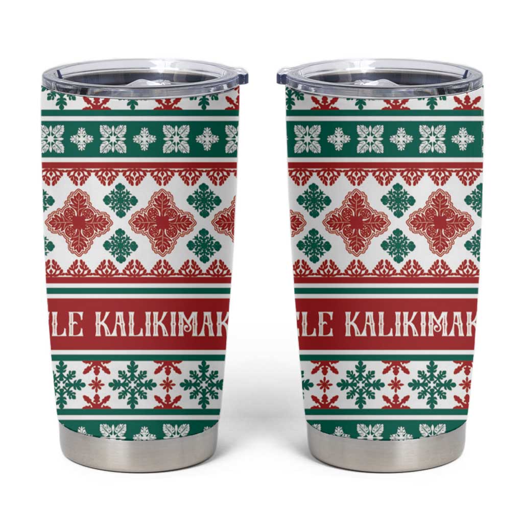 Mele Kalikimaka Hawaii Christmas Tumbler Cup Hawaiian Quilt Pattern Style LT9 Beige - Polynesian Pride