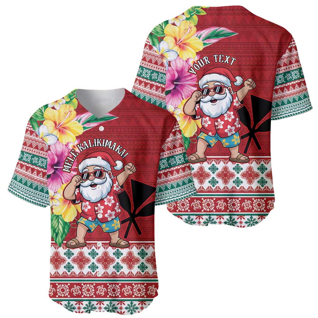 Santa Surf Mele Kalikimaka Personalized Baseball Jersey Aloha Tropical Christmas Vibes LT9 - Polynesian Pride