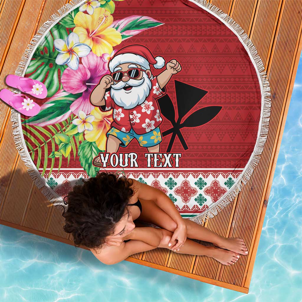 Santa Surf Mele Kalikimaka Personalized Beach Blanket Aloha Tropical Christmas Vibes LT9 - Polynesian Pride