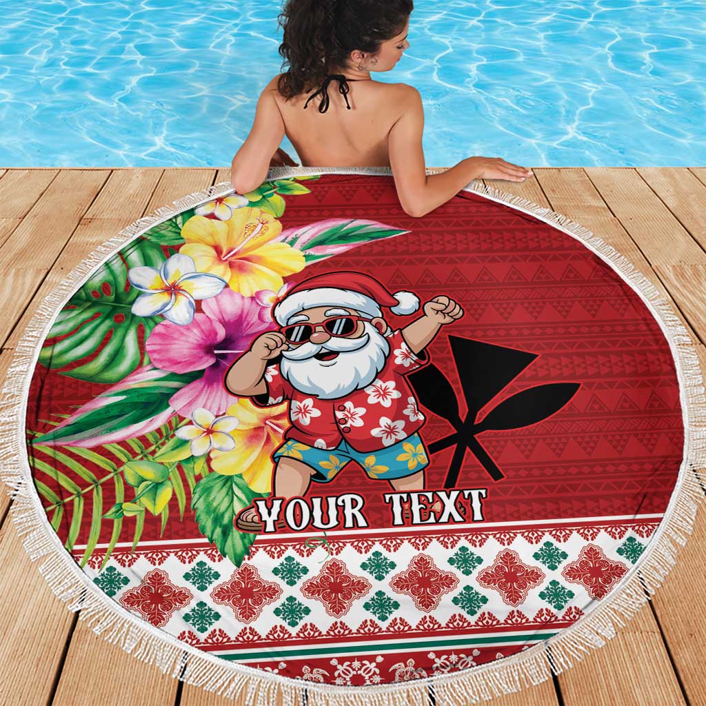 Santa Surf Mele Kalikimaka Personalized Beach Blanket Aloha Tropical Christmas Vibes LT9 - Polynesian Pride
